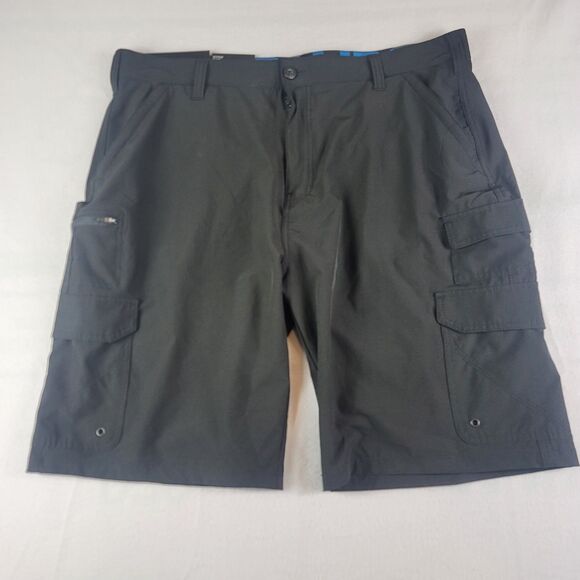 Iron Co. Stretch Hybrid Cargo Shorts, Black. Size Men's 40. Active, comfort. - Picture 2 of 6